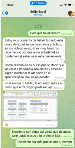 Testimonio Master Excel